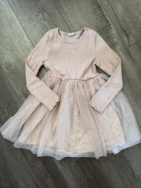 GAP Girls Pink Long-Sleeve Tulle Dress